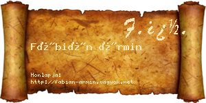 Fábián Ármin névjegykártya